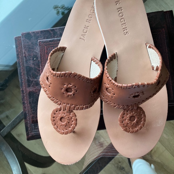 Jack Rogers Sandals Flat / Tan Leather Size 10 - Picture 3 of 6